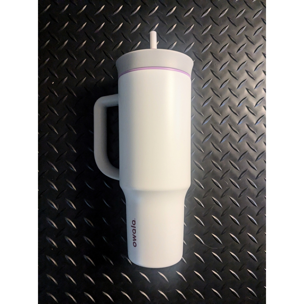 Owala White and Purple 40 Oz Tumbler With Handle